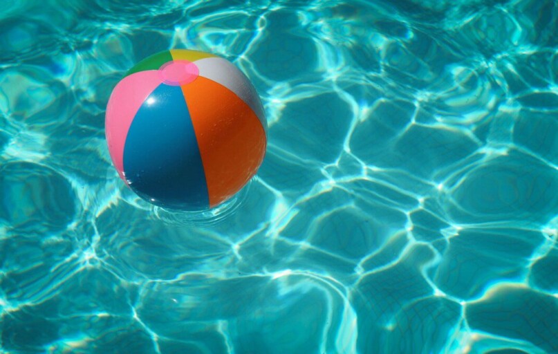 white and multicolored beach ball