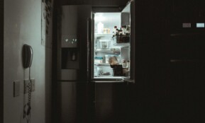 silver French-door refrigerator