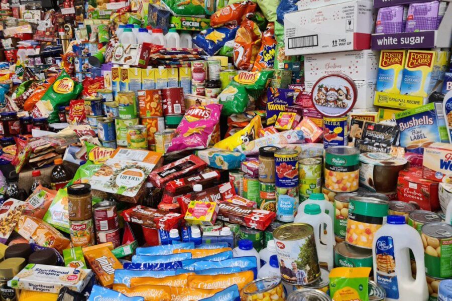 assorted plastic packs on display