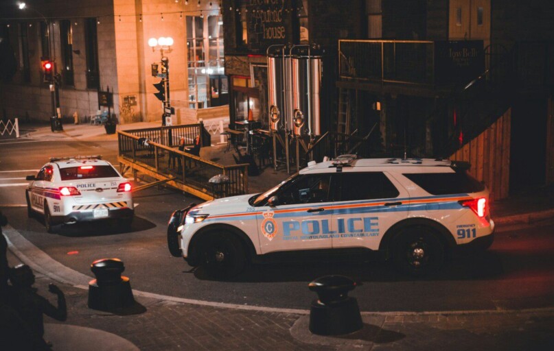 police cars on a street