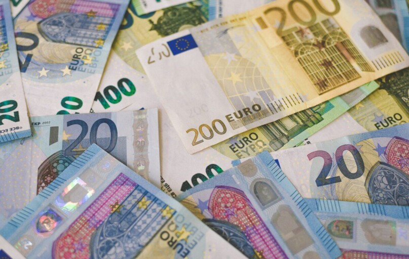 20 euro bill on white printer paper