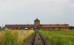 brown concrete building near train rail during daytime