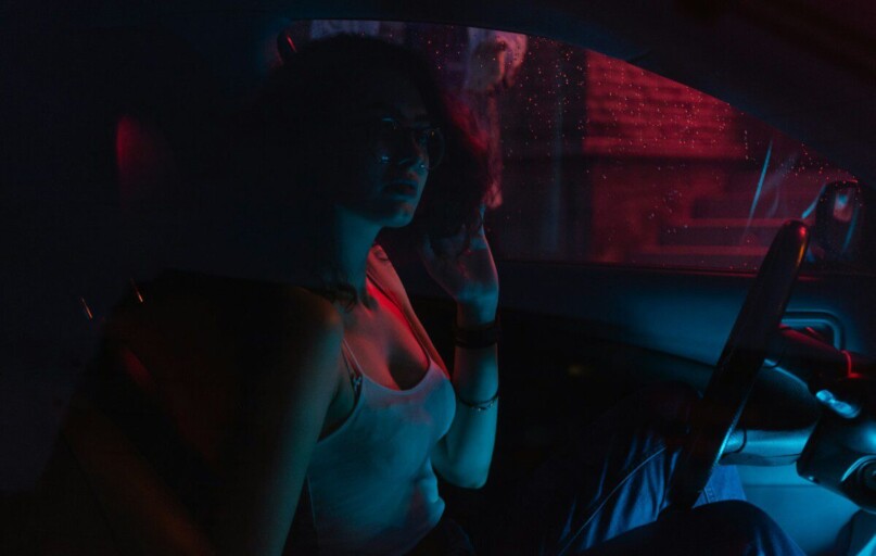 unknown person driving car