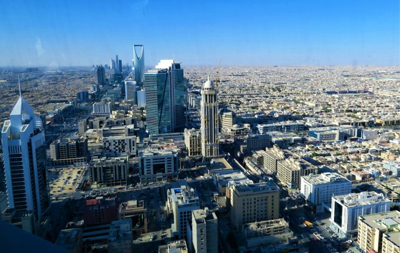 a view of a city from the top of a building