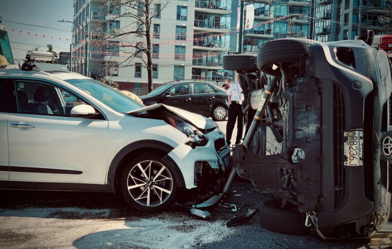 a car that has crashed into another car