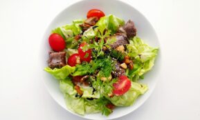 vegetable salad on white ceramic plate