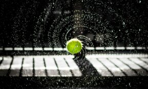 time lapse photo of tennis ball