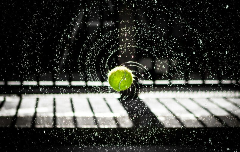 time lapse photo of tennis ball