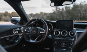 black mercedes benz car interior
