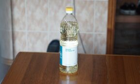 a bottle of water on a table