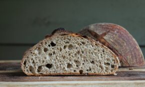 brown bread on white table