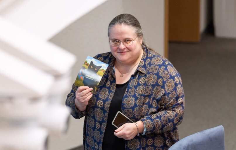 Agnė Širinskienė, katinas Nuodėgulis. ELTA / Andrius Ufartas