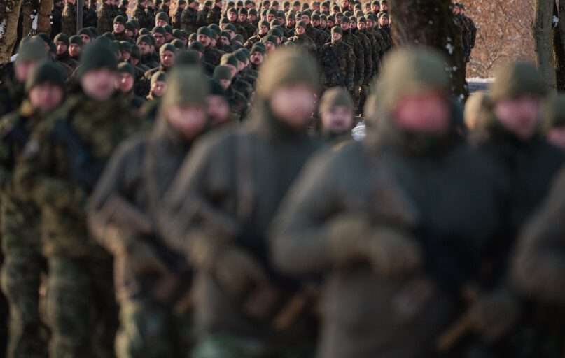 NATO Daugianacionalinės kovinės grupės integracijos ir vadovavimo Vokietijos 45-ajai brigadai „Lietuva“ perdavimo ceremonija. ELTA / Josvydas Elinskas
