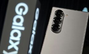 A close up of the back of a cell phone