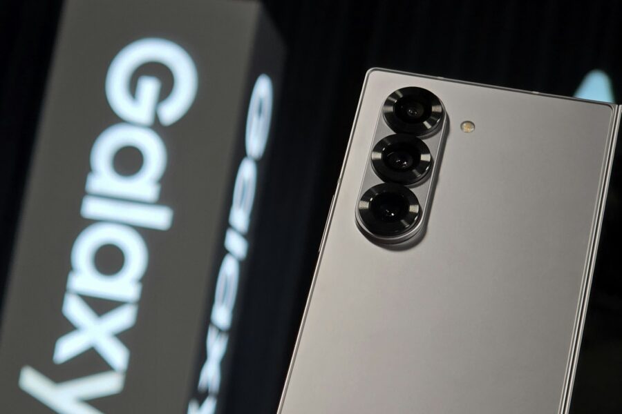 A close up of the back of a cell phone