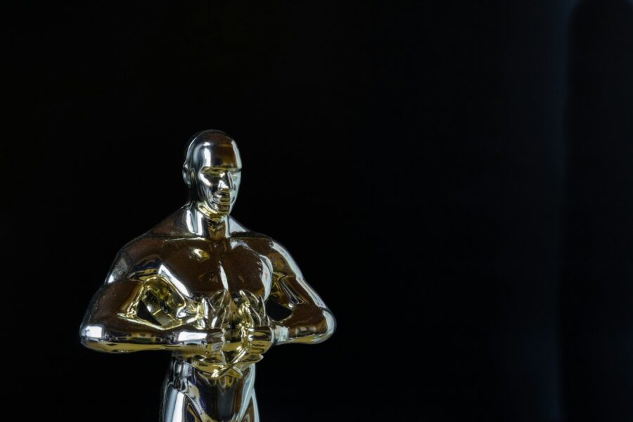 a gold and silver statue