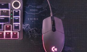 A close up of a mouse and a keyboard