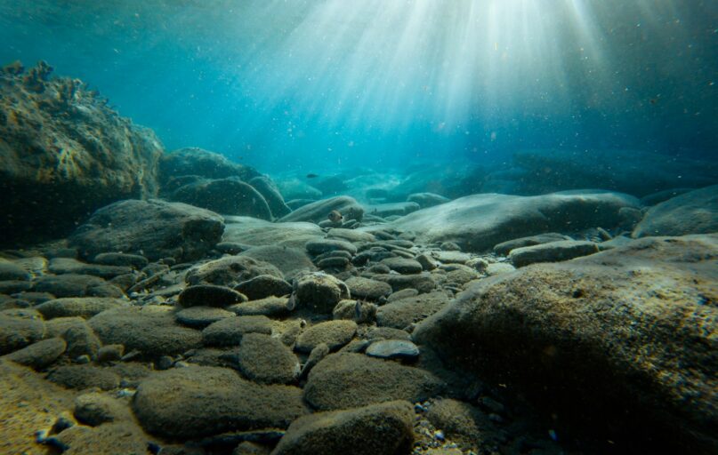 rocks on sea bed