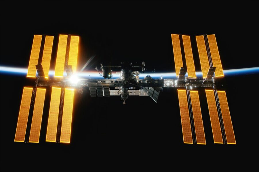 International Space Station orbits earth