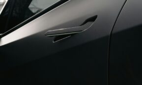 a close up of a car's logo