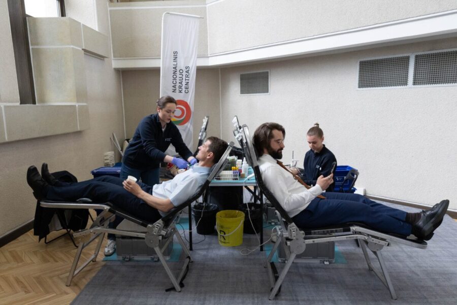Nacionalinio kraujo centro (NKC) ir Vyriausybės neatlygintinos kraujo donorystės akcija. ELTA / Dainius Labutis