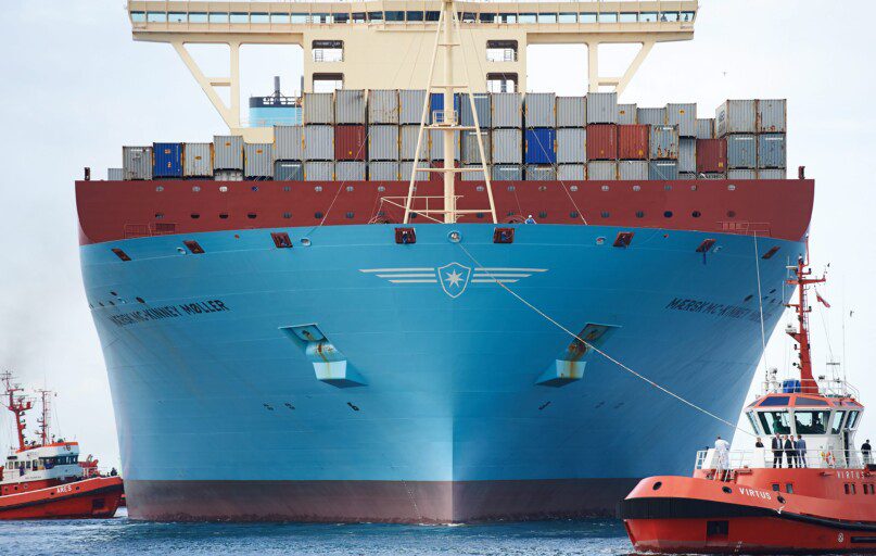 Didžiausias pasaulyje konteinerių laivas "Maersk MC-Kinney Moller". EPA-ELTA nuotr.