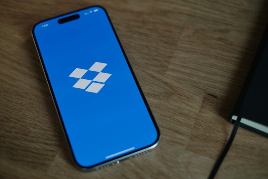 „Dropbox“ logotipas. Unsplash nuotr.